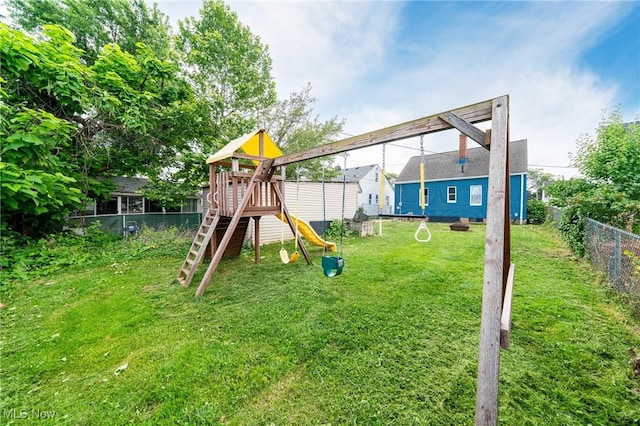 8006 Chesterfield Ave, Parma, OH 44129 - view of jungle gym with a fenced backyard