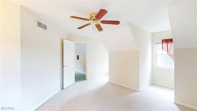 8531 Creekside Dr, Sagamore Hills, OH 44067 - additional living space with carpet flooring, a ceiling fan, and lofted ceiling