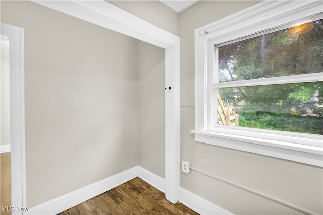 523 Gage St, Akron, OH 44311 - doorway featuring dark wood finished floors and baseboards