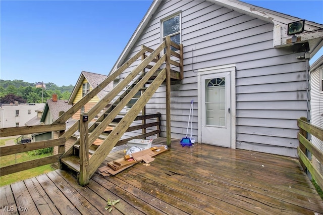 523 Gage St, Akron, OH 44311 - wooden deck featuring stairs
