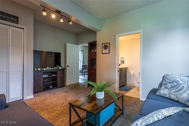 135 S 31st St, Newark, OH 43055 - living area featuring carpet and rail lighting