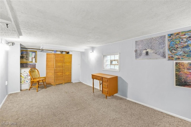 192 Swartz Rd, Akron, OH 44319 - living area featuring a textured ceiling and carpet floors