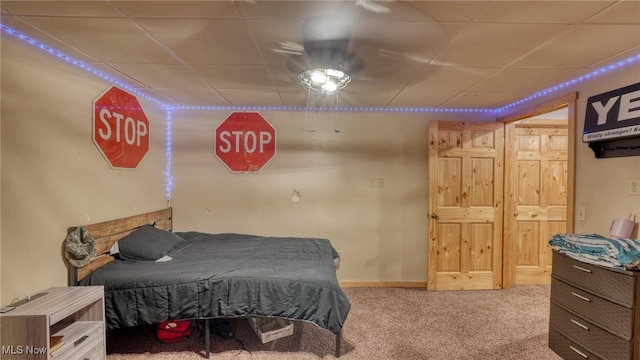 48820 Hillcrest Dr, Caldwell, OH 43724 - bedroom with carpet and a drop ceiling