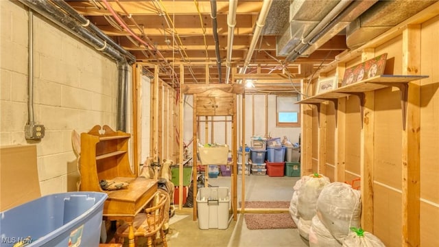 48820 Hillcrest Dr, Caldwell, OH 43724 - unfinished basement featuring concrete block wall
