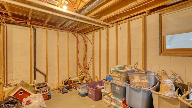 48820 Hillcrest Dr, Caldwell, OH 43724 - unfinished below grade area with concrete block wall