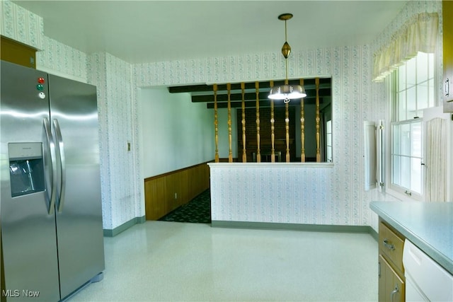 2741 Citadel Dr NE, Warren, OH 44483 - unfurnished dining area featuring wallpapered walls and baseboards