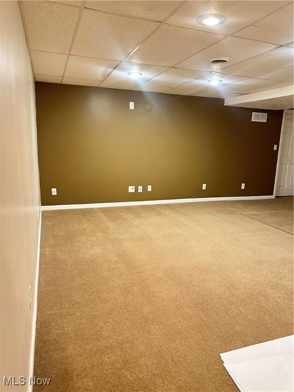6279 Palmer Dr NW, Canton, OH 44718 - finished below grade area featuring carpet flooring and a paneled ceiling