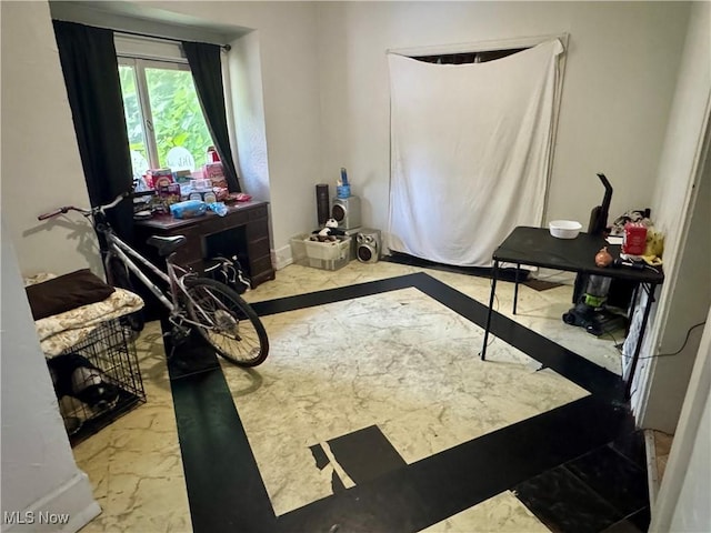 864 Delia Ave, Akron, OH 44320 - office area with marble finish floors and baseboards