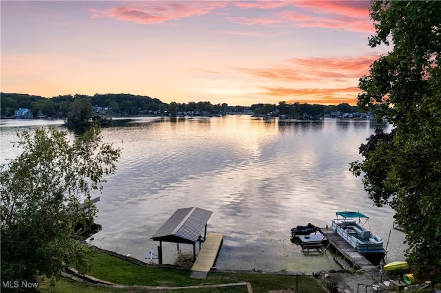 3350 S Main St, Akron, OH 44319 - water view with a boat dock and boat lift