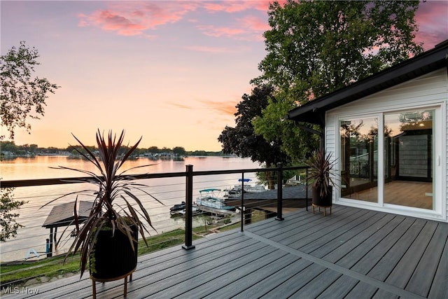 3350 S Main St, Akron, OH 44319 - deck at dusk with a water view