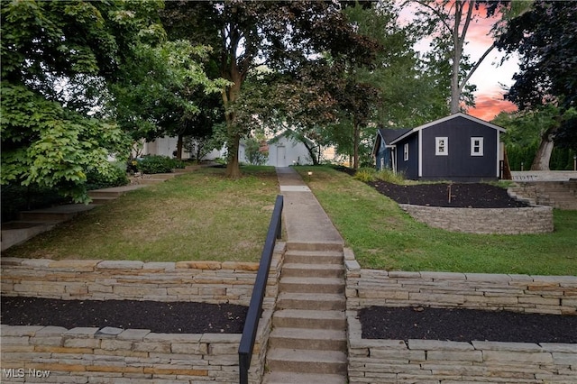3350 S Main St, Akron, OH 44319 - yard at dusk featuring a yard