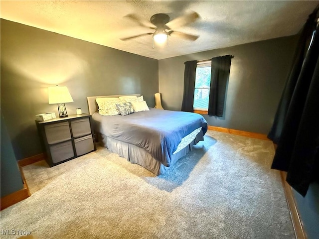 1257 Elmhurst Dr, Weirton, WV 26062 - bedroom featuring carpet floors, a textured ceiling, and ceiling fan