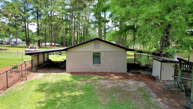 view of property exterior featuring a yard