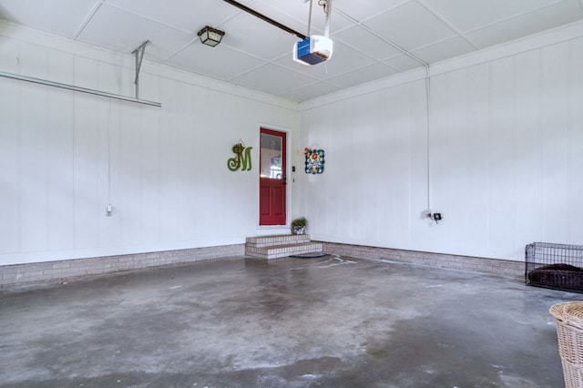 garage featuring a garage door opener