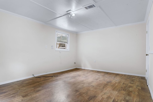 272 Ellis Rd, Plains, GA 31780 - unfurnished room featuring baseboards, ornamental molding, wood finished floors, and visible vents