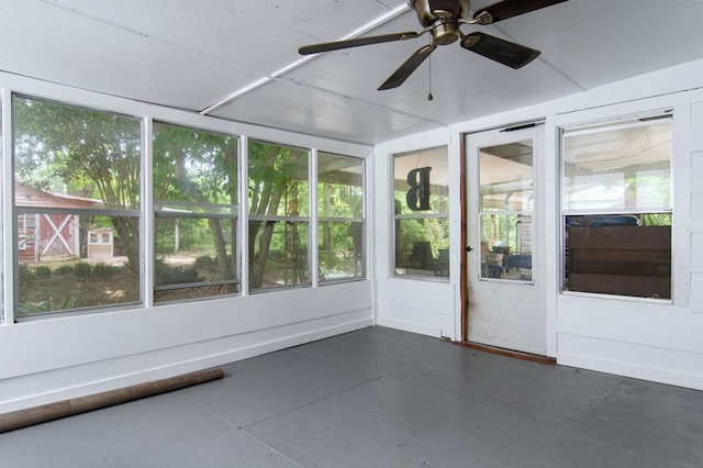 272 Ellis Rd, Plains, GA 31780 - unfurnished sunroom with plenty of natural light and ceiling fan