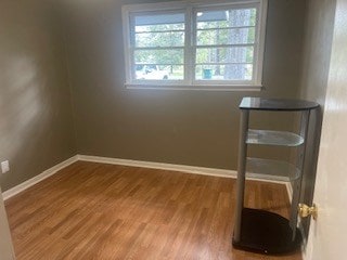 empty room featuring hardwood / wood-style flooring and a healthy amount of sunlight