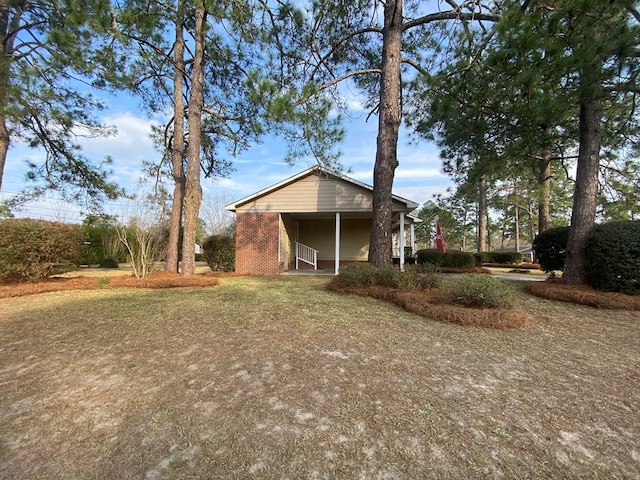 exterior space with a lawn