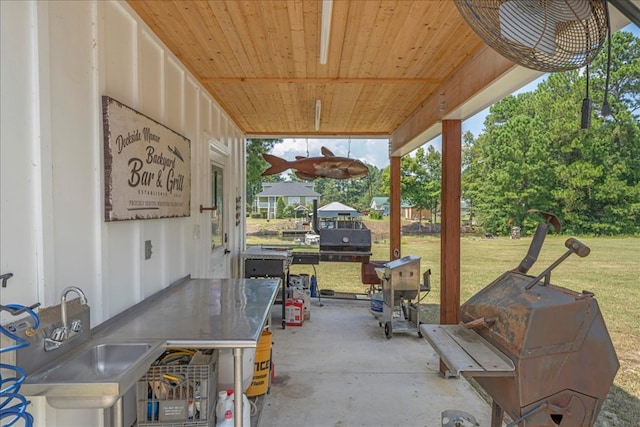 view of patio / terrace featuring sink