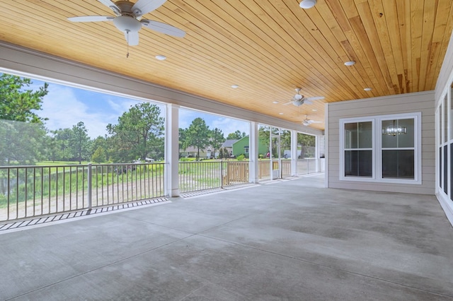 view of patio / terrace featuring ceiling fan