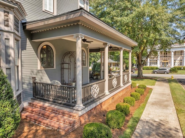 entrance to property with covered porch