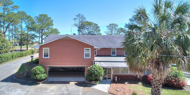 exterior space featuring a garage