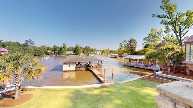 406 Scenic Rt, Cordele, GA 31015 - dock area with a lawn and a water view