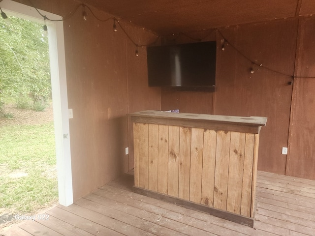 bar with wooden walls