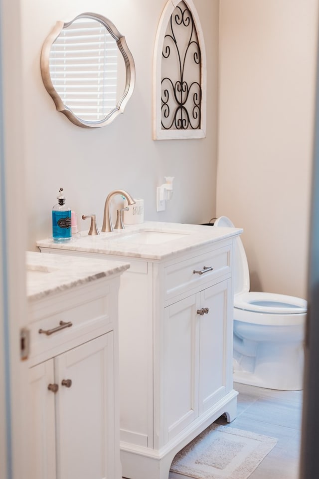 bathroom with vanity and toilet