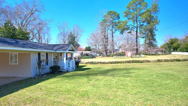 view of yard with fence