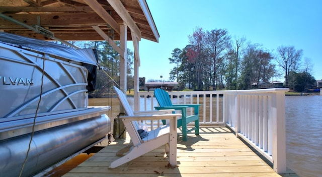 view of dock with a deck