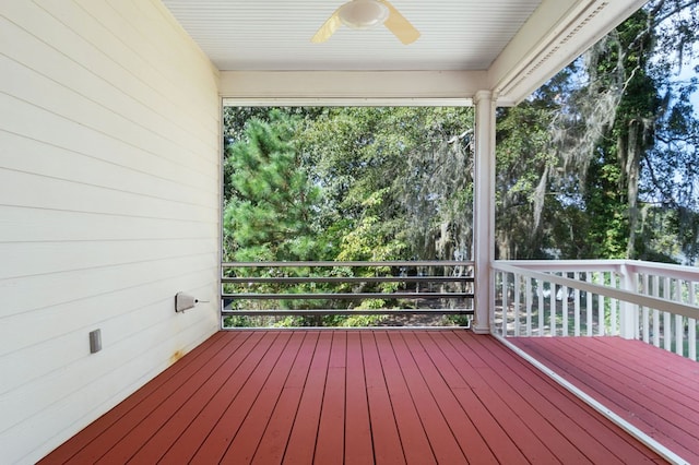 deck featuring ceiling fan