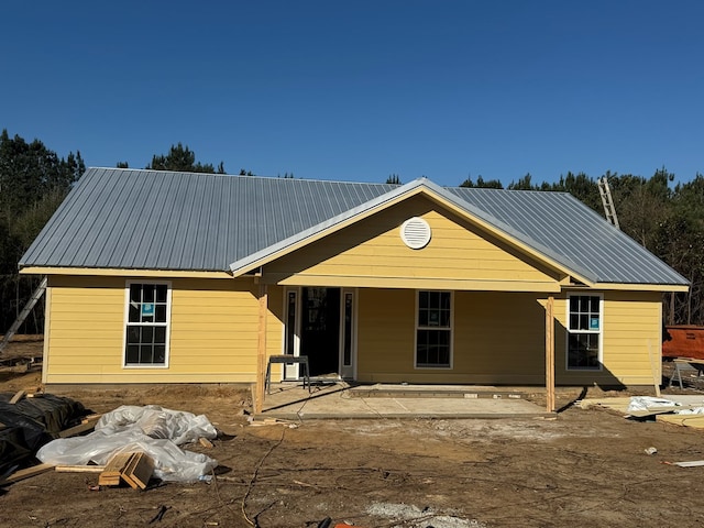 view of front of house with metal roof