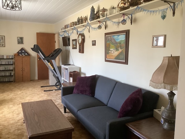 living room featuring carpet flooring