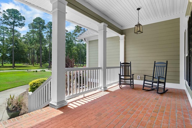 view of patio / terrace featuring covered porch