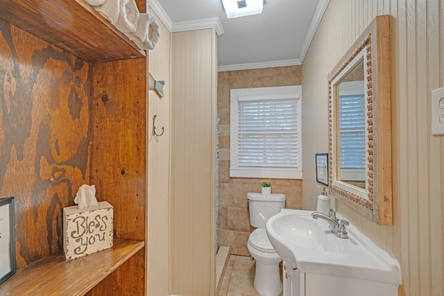 119A-B Tommy Warren Dr, Cobb, GA 31735 - full bath with vanity, ornamental molding, a shower, and tile patterned flooring