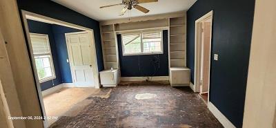 interior space with plenty of natural light and ceiling fan