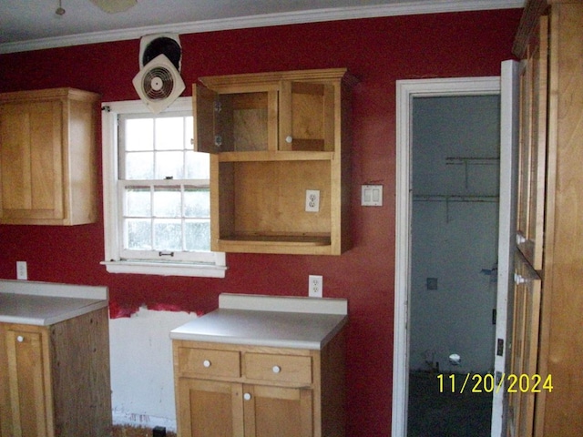 kitchen with ornamental molding