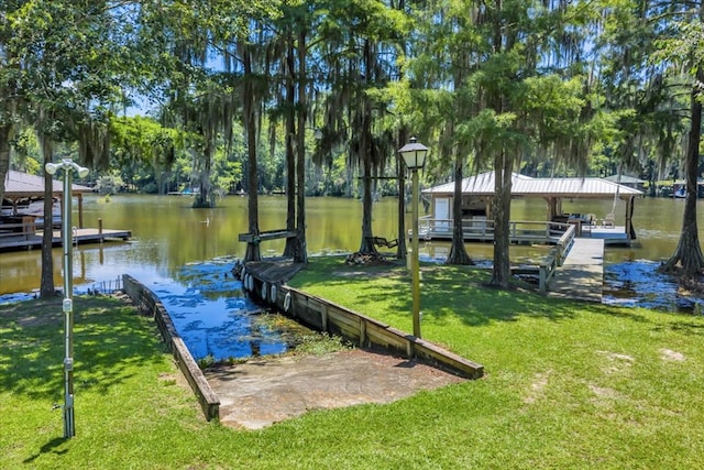 115 N Cedar Creek Rd, Cordele, GA 31015 - dock area featuring a water view and a lawn