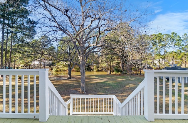 view of yard featuring a deck