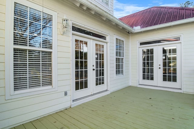 deck featuring french doors