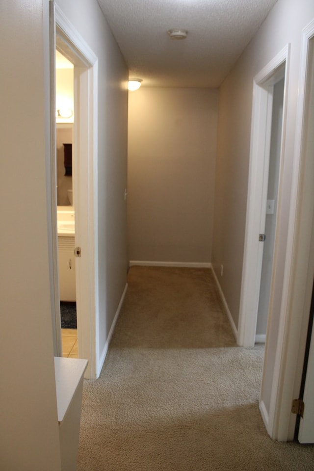 101F Country Club Dr, Americus, GA 31709 - corridor with light colored carpet, baseboards, and a textured ceiling