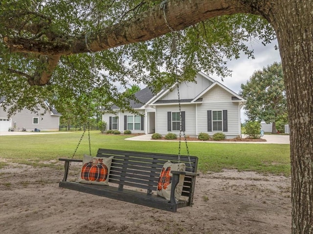 exterior space with a front lawn