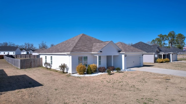 single story home with a garage