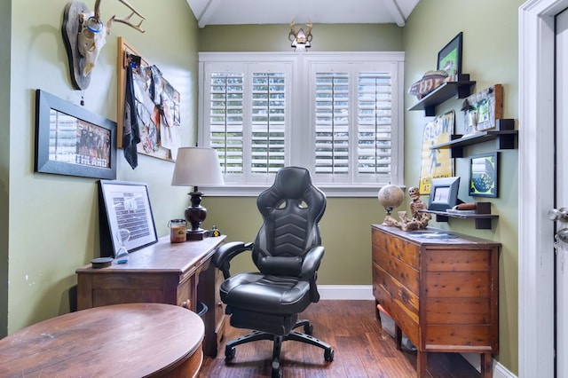 office area featuring wood-type flooring