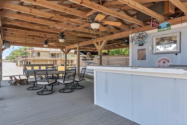 190 Scenic Rt, Cordele, GA 31015 - wooden deck with a ceiling fan and outdoor dining space