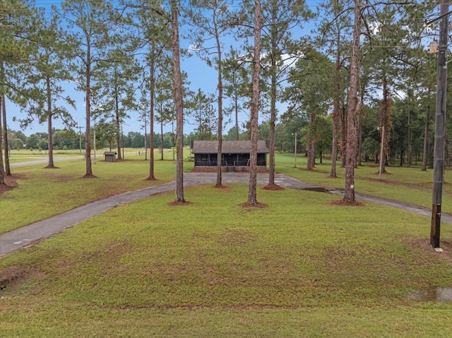 view of front of home with a front lawn