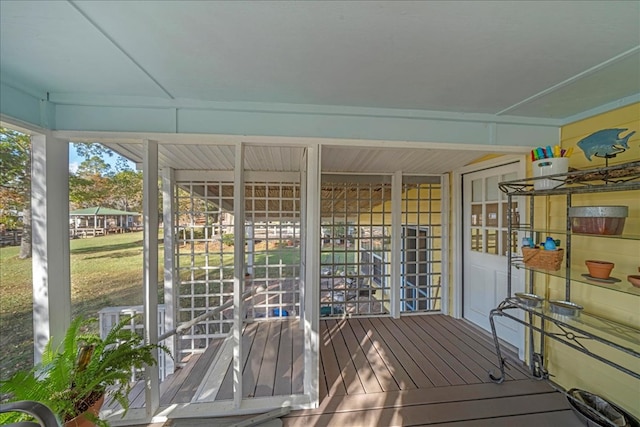 view of unfurnished sunroom