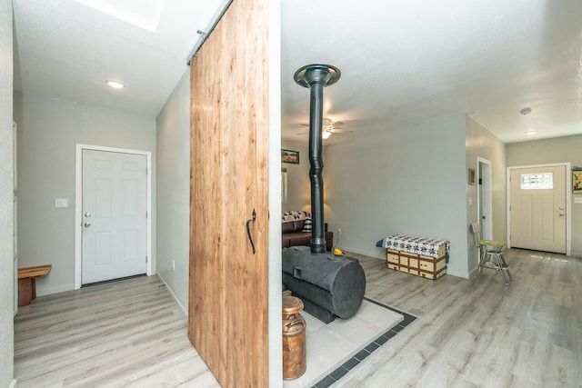 hallway featuring light wood-type flooring