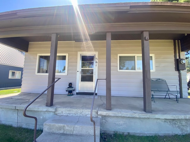 exterior space featuring covered porch